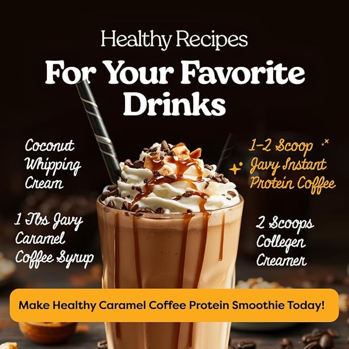 Javy Caramel Protein Coffee - Premium Whey Protein & Instant Iced Coffee - 100% Arabica Coffee - Zero Artificial Flavors & Sweeteners, 20 Servings