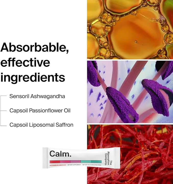Calm Drink Mix - Relaxation Aid with Magnesium, Ashwagandha, L-Theanine, & Vitamin D - Supports Cortisol Regulation and Mood for Men & Women - Watermelon Lemonade Flavor 14 Sticks