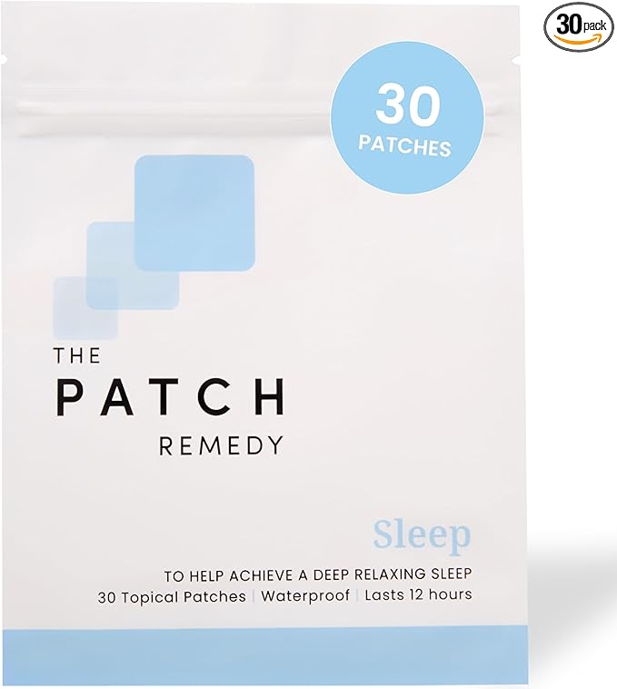 The Patch Remedy Original Sleep Patches - 30 Topical Sleep Support Patches with Valerian Root Extract, Passionflower, Hops, Magnesium Glycinate Transdermal Skin Stickers