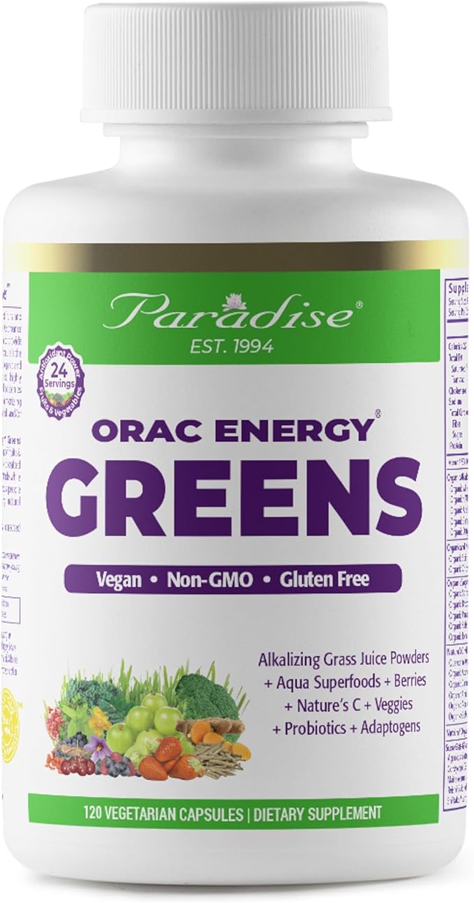 Paradise Herbs, ORAC Energy, Superfood Capsules, Includes Over 42 Organic & Wild-Crafted Ingredients, Probiotics & Enzymes, 120