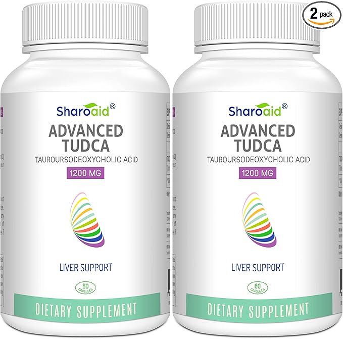TUDCA Liver Support Supplements 1200 mg-Third Party Tested-Bile Salts for Liver Detox Cleanse-High Strength Formula-Vegan Capsules for Liver,Gallbladder,Kidney Health,2 Bottle-120 Capsules