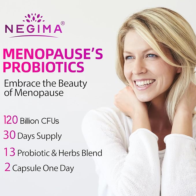 Menopause Supplements for Women, 120 Billion CFUs Probiotics for Women, 13-in-1 Herbs & Botanicals Complex, for Hormone Menopause, Hot Flashes, Night Sweats, Mood Swings, Sleep Disturbances - 60 Caps