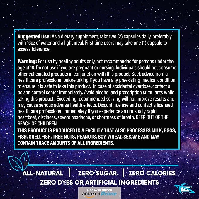 Natural Nootropic Brain Supplement for Memory and Focus - Brain Fog Supplement for Men and Women, Memory Supplement for Seniors - All Day Brain Energy Increased Reaction Times & Eye Health for Gamers