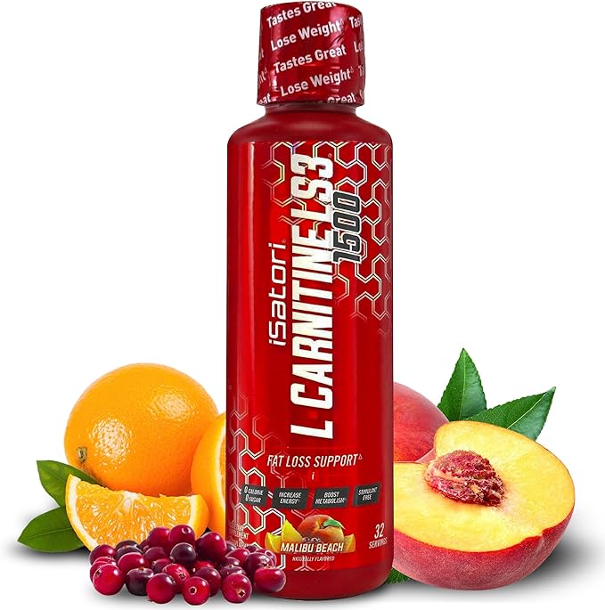iSatori L-Carnitine LS3 1500, Liquid L-Carnitine with Acetyl L-Carnitine, L-Carnitine L-Tartrate, Stimulant Free Energy, No Calories, Sugar, Gluten, Keto-Friendly Malibu Beach Flavor (32 Servings)