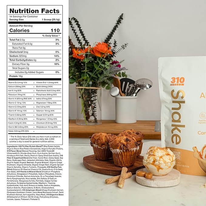 310 Nutrition – All-In-One Meal Replacement Shake - New Formula with Fiber Rich Vegan Superfood Blend - Natural Sweeteners - Low Carb Shake, Keto & Paleo Friendly - Gluten Free - 26 Essential Vitamins & Minerals - Triple Flavor Pack
