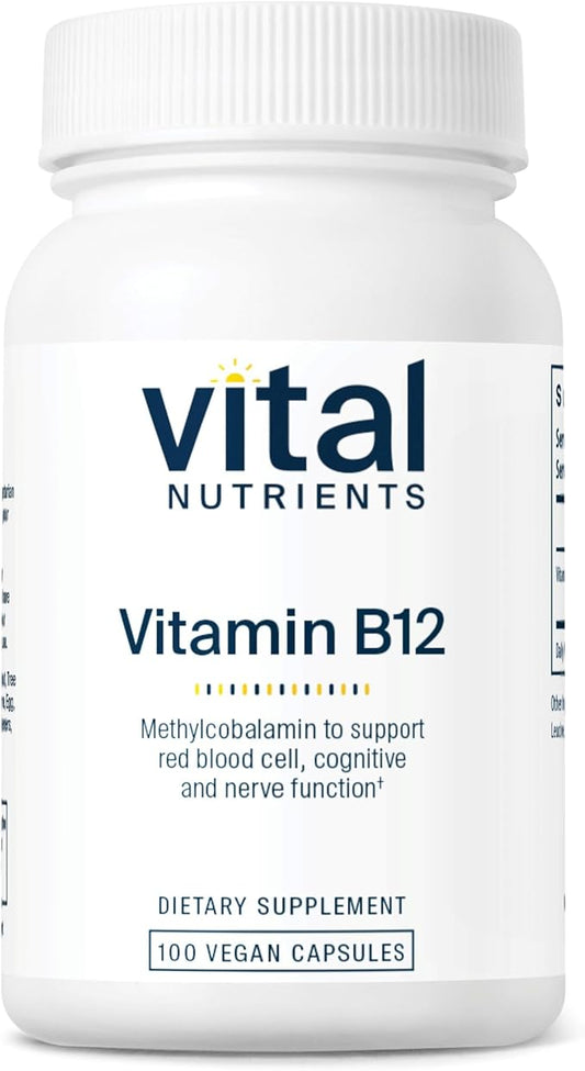 Vital Nutrients Vitamin B12 1000mcg | Vegan Methylated B12 | Methylcobalamin for Metabolism, Cognitive, & Nervous System Health* | High-Potency B12 Supplement | Gluten, Dairy, Soy Free | 100 Capsules