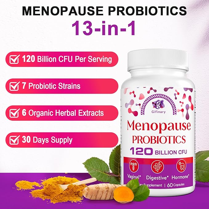 Menopause Supplements for Women, 120 Billion CFU Probiotics for Women, All-Natural Probiotic Supplements for Menopause - 480 Herbal Capsules