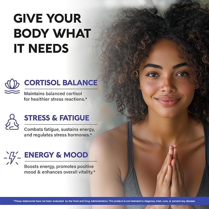 Cortisol Supplement - 11 in 1 Hormone Balance for Women - Made in USA Supplement - Mood, Focus, Sleep Support - Vegan, Non-GMO, Natural Pills - 120 Capsules