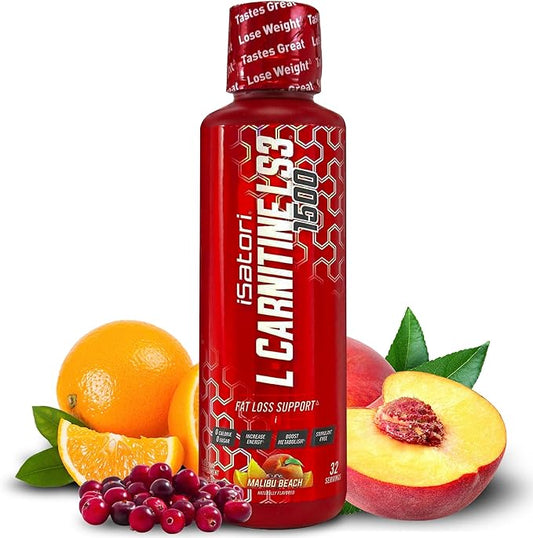 iSatori L-Carnitine LS3 1500, Liquid L-Carnitine with Acetyl L-Carnitine, L-Carnitine L-Tartrate, Stimulant Free Energy, No Calories, Sugar, Gluten, Keto-Friendly Malibu Beach Flavor (32 Servings)